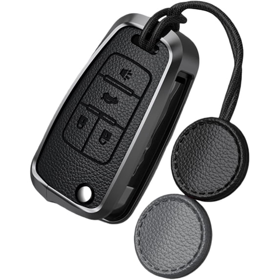 Key Fob Cover Compatible with GMC Acadia Terrain Buick Keychain Case Holder Protector,4-Button-Black