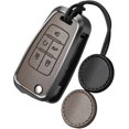 thumbnail image 1 of Key Fob Cover Compatible with GMC Acadia Terrain Buick Keychain Case Holder Protector,5-Button-Brown, 1 of 5