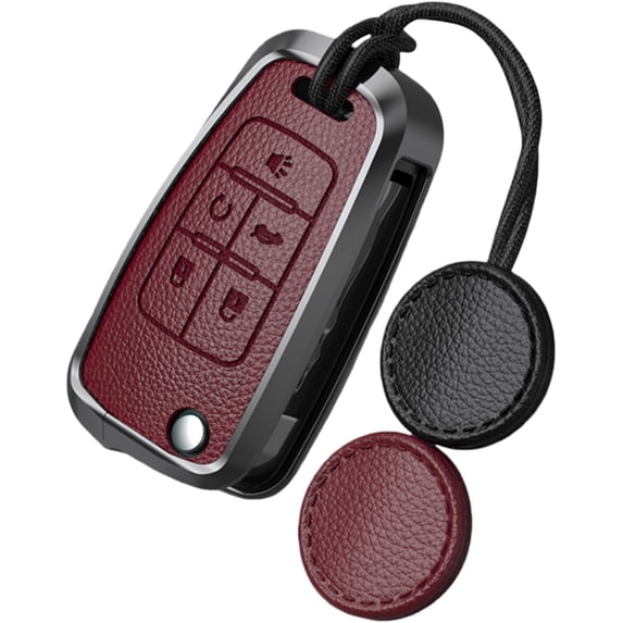 Key Fob Cover Compatible with GMC Acadia Terrain Buick Keychain Case Holder Protector,5-Button-Red