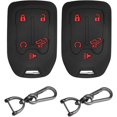 thumbnail image 1 of Key Fob Cover Compatible with GMC Sierra 1500 2500HD 3500HD Chevrolet Silverado 2021-2025 Keychain Case Holder Protector,Black red/Black red, 1 of 6