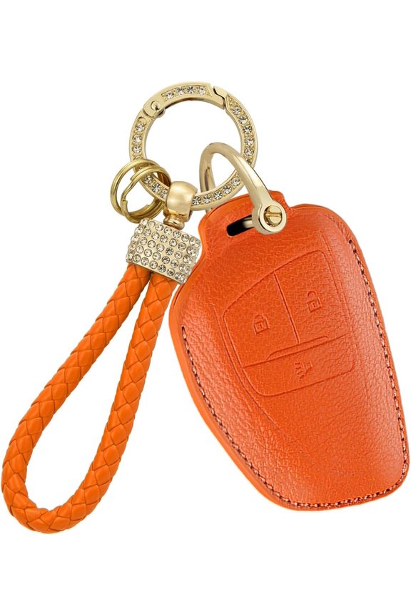 Key Fob Cover Compatible with GMC Sierra 1500 2500HD 3500HD Keychain Case Holder Protector,Orange