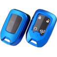 thumbnail image 1 of Key Fob Cover Compatible with GMC Sierra Acadia Terrain Yukon Chevy Silverado Suburban Tahoe 2018-2024 4 Button Keychain Case Holder Protector,Blue, 1 of 7