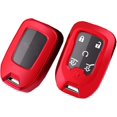 thumbnail image 1 of Key Fob Cover Compatible with GMC Sierra Acadia Terrain Yukon Chevy Silverado Suburban Tahoe 2018-2024 4 Button Keychain Case Holder Protector,Red, 1 of 6