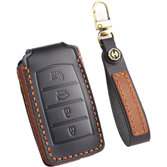Key Fob Cover Compatible with Genesis G70 G80 G90 2017-2022 4 Button Keychain Case Holder Protector,4 Button-black