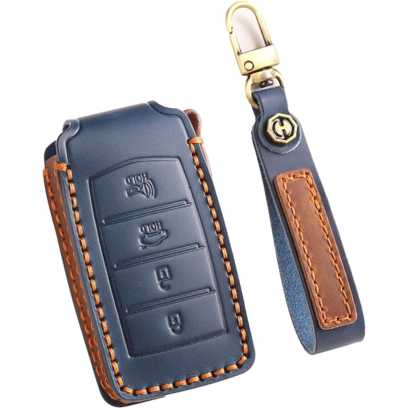 Key Fob Cover Compatible with Genesis G70 G80 G90 2017-2022 4 Button Keychain Case Holder Protector,4 Button-blue