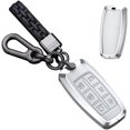thumbnail image 1 of Key Fob Cover Compatible with Genesis G70 G80 G90 GV70 GV80 GV90 2017-2020 4 Button Keychain Case Holder Protector,A Leather-keychain-white, 1 of 6