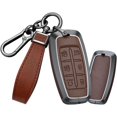 thumbnail image 1 of Key Fob Cover Compatible with Genesis G70 G80 G90 GV70 GV80 GV90 2017-2020 4 Button Keychain Case Holder Protector,B Leather-keychain-brown, 1 of 6