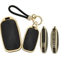 thumbnail image 1 of Key Fob Cover Compatible with Genesis GV60 GV80 G70 G90 2022-2025 5 Button Keychain Case Holder Protector,Long Keychain-black, 1 of 7