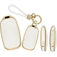 thumbnail image 1 of Key Fob Cover Compatible with Genesis GV60 GV80 G70 G90 2022-2025 5 Button Keychain Case Holder Protector,Long Keychain-white, 1 of 7