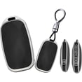 thumbnail image 1 of Key Fob Cover Compatible with Genesis GV60 GV80 G70 G90 2022-2025 5 Button Keychain Case Holder Protector,Short Keychain-black, 1 of 7