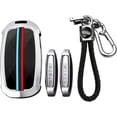 thumbnail image 1 of Key Fob Cover Compatible with Genesis GV60 GV80 G70 G90 2023-2025 5/6/7/8 Button Keychain Case Holder Protector,Long Keychain-silver, 1 of 8