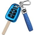 thumbnail image 1 of Key Fob Cover Compatible with Honda Accord Civic CR-V Crosstour HR-V LX 2013-2022 Keychain Case Holder Protector,2-blue, 1 of 6