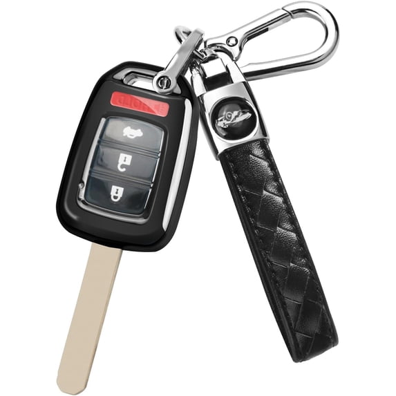 Key Fob Cover Compatible with Honda Accord Civic CR-V Crosstour HR-V LX 2013-2022 Keychain Case Holder Protector,Black