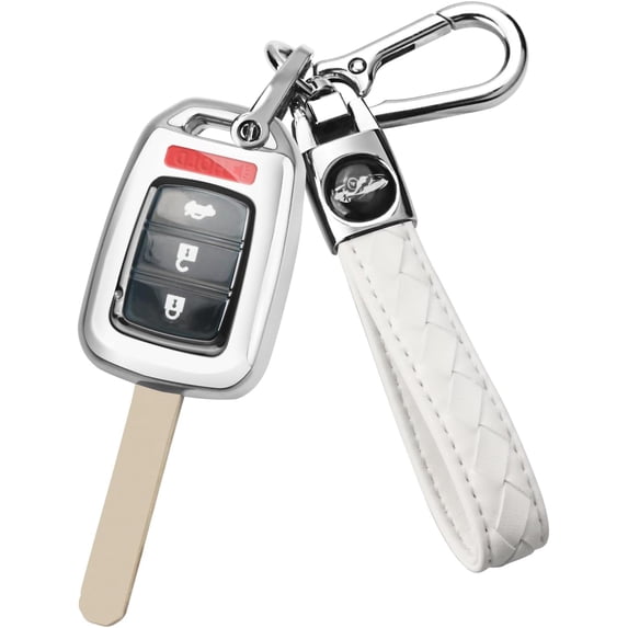 Key Fob Cover Compatible with Honda Accord Civic CR-V Crosstour HR-V LX 2013-2022 Keychain Case Holder Protector,Silver