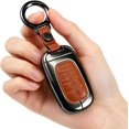thumbnail image 1 of Key Fob Cover Compatible with Honda Accord Civic CR-V HR-V Pilot Ridgeline 2022-2026 5 Button Metal Keychain Case Holder Protector,brown, 1 of 5