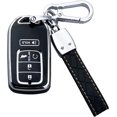 thumbnail image 1 of Key Fob Cover Compatible with Honda Accord Civic CRV HRV CRZ Fit Odyssey Passport Pilot Keychain Case Holder Protector,Black, 1 of 7