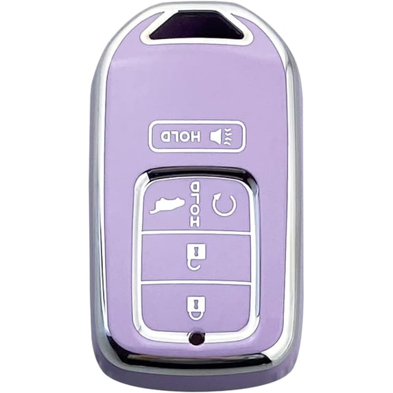 Key Fob Cover Compatible with Honda Accord Civic CRV HRV CRZ Fit Odyssey Passport Pilot Keychain Case Holder Protector,Purple-single Set