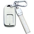 thumbnail image 1 of Key Fob Cover Compatible with Honda Accord Civic CRV HRV CRZ Fit Odyssey Passport Pilot Keychain Case Holder Protector,White, 1 of 7