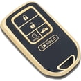 thumbnail image 1 of Key Fob Cover Compatible with Honda Accord Civic CRV Pilot Ridgeline Odyssey Passport Keychain Case Holder Protector,Black, 1 of 6