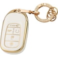 thumbnail image 1 of Key Fob Cover Compatible with Honda Accord Civic HR-V CR-V Pilot Sport SI EX EX-L Touring 2022-2026 Keychain Case Holder Protector,White,  Keyring, 1 of 6