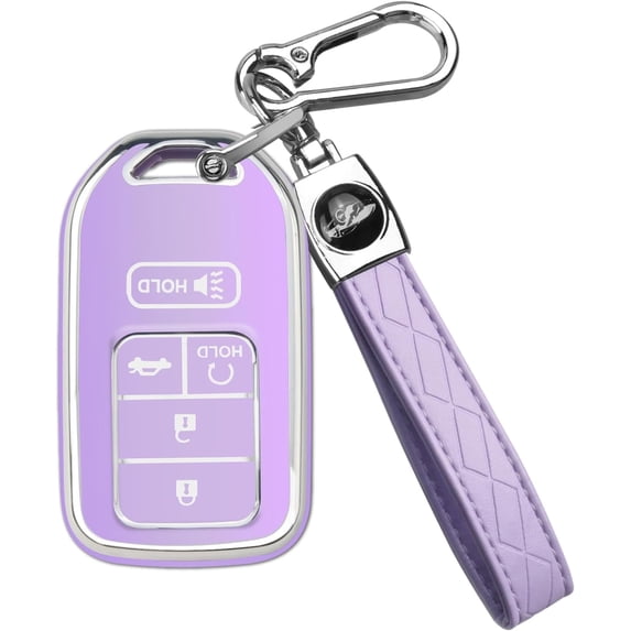 Key Fob Cover Compatible with Honda Accord Civic Pilot CR-V Passport Insight EX Odyssey 2015-2021 Keychain Case Holder Protector,Purple