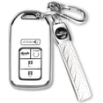 thumbnail image 1 of Key Fob Cover Compatible with Honda Accord Civic Pilot CR-V Passport Insight EX Odyssey 2015-2021 Keychain Case Holder Protector,White, 1 of 6
