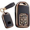 thumbnail image 1 of Key Fob Cover Compatible with Honda Odyssey Freed Elysion 2016-2023 6 Button Keychain Case Holder Protector,R-Black, 1 of 6