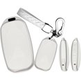 thumbnail image 1 of Key Fob Cover Compatible with Hyundai Genesis GV60 GV80 G70 GV70 G90 TPU 5 Button Keychain Case Holder Protector,A White, 1 of 8