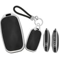 thumbnail image 1 of Key Fob Cover Compatible with Hyundai Genesis GV60 GV80 G70 GV70 G90 TPU 5 Button Keychain Case Holder Protector,D Black, 1 of 8
