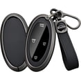 thumbnail image 1 of Key Fob Cover Compatible with Hyundai Ioniq 6 Grandeur KONA 2023-2024 5-7 Button Keychain Case Holder Protector,Long-black, 1 of 8