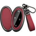 thumbnail image 1 of Key Fob Cover Compatible with Hyundai Ioniq 6 Grandeur KONA 2023-2024 5-7 Button Keychain Case Holder Protector,Long-red, 1 of 8
