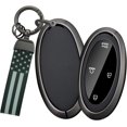 thumbnail image 1 of Key Fob Cover Compatible with Hyundai Ioniq 6 Grandeur KONA 2023-2024 5-7 Button Keychain Case Holder Protector,National Flag-black, 1 of 8