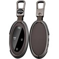 thumbnail image 1 of Key Fob Cover Compatible with Hyundai Ioniq 6 Grandeur KONA 2023-2024 5-7 Button Keychain Case Holder Protector,Short-brown, 1 of 8