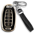 thumbnail image 1 of Key Fob Cover Compatible with Hyundai Palisade Elantra Keychain Case Holder Protector,Black, 1 of 6