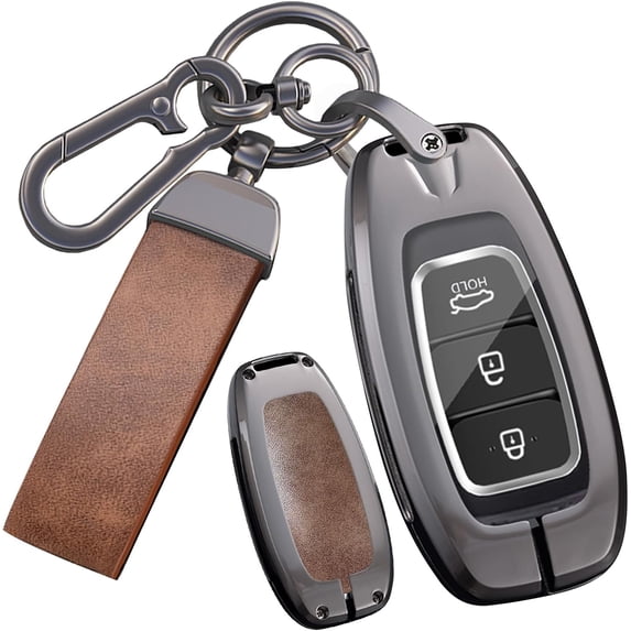 Key Fob Cover Compatible with Hyundai Palisade Elantra Kona Santa Fe Veloster Accent 2020-2023 3-5 Button Keychain Case Holder Protector