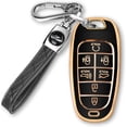 thumbnail image 1 of Key Fob Cover Compatible with Hyundai Sonata Santa Fe Tucson 2020-2023 7 Button TPU Keychain Case Holder Protector,A:black, 1 of 6