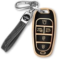 thumbnail image 1 of Key Fob Cover Compatible with Hyundai Sonata Santa Fe Tucson 2024-2021 Keychain Case Holder Protector,A:black, 1 of 6