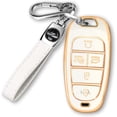thumbnail image 1 of Key Fob Cover Compatible with Hyundai Sonata Santa Fe Tucson 2024-2021 Keychain Case Holder Protector,A:white, 1 of 6