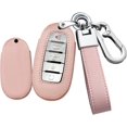 thumbnail image 1 of Key Fob Cover Compatible with Infiniti Q50 Q60 QX50 QX55 QX60 5 Button Keychain Case Holder Protector,Leather keychain-Pink, 1 of 7