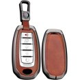thumbnail image 1 of Key Fob Cover Compatible with Infiniti Q50 Q60 QX50 QX55 QX60 5 Button Keychain Case Holder Protector,Short Keychain-brown, 1 of 8