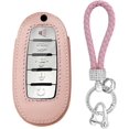 thumbnail image 1 of Key Fob Cover Compatible with Infiniti Q50 Q60 QX50 QX55 QX60 5 Button Keychain Case Holder Protector,long keychain-Pink, 1 of 7