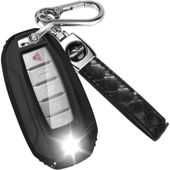 Key Fob Cover Compatible with Infiniti Q50 Q60 QX60 QX50 QX55 2019-2024 Keychain Case Holder Protector,Black