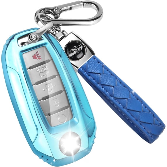 Key Fob Cover Compatible with Infiniti Q50 Q60 QX60 QX50 QX55 2019-2024 Keychain Case Holder Protector,Blue