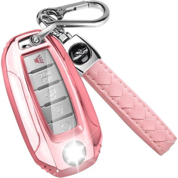 Key Fob Cover Compatible with Infiniti Q50 Q60 QX60 QX50 QX55 2019-2024 Keychain Case Holder Protector,Pink