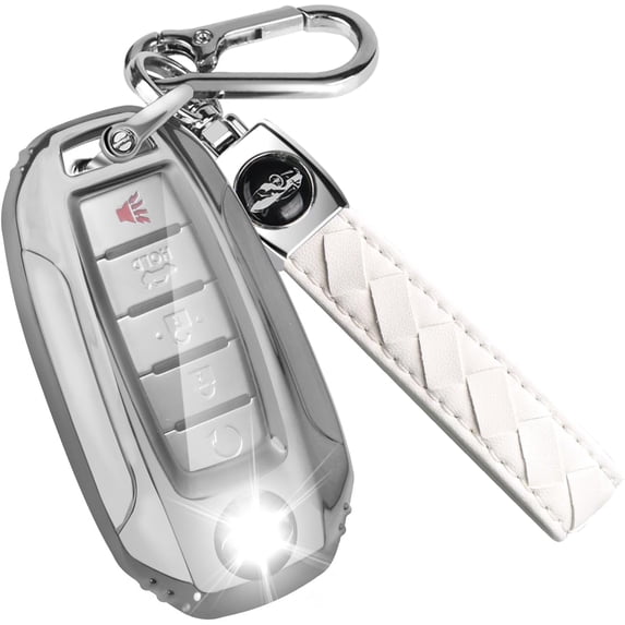 Key Fob Cover Compatible with Infiniti Q50 Q60 QX60 QX50 QX55 2019-2024 Keychain Case Holder Protector,White