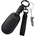 thumbnail image 1 of Key Fob Cover Compatible with Infiniti QX50 QX55 QX60 Q50 Q60 2018-up Keychain Case Holder Protector,4-btn-panic-black, 1 of 9