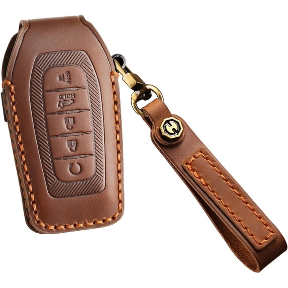 Key Fob Cover Compatible with Infiniti QX60 QX80 2025-2026 Keychain Case Holder Protector,Brown