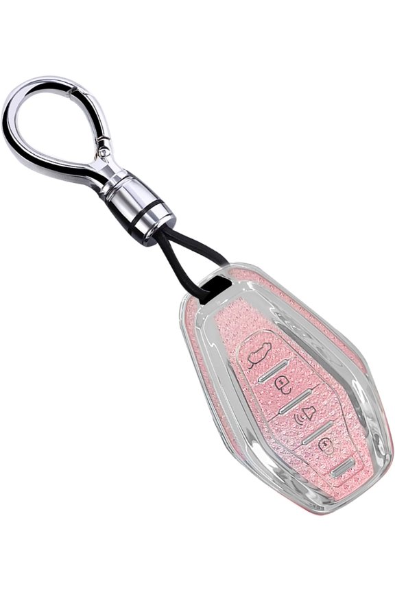 Key Fob Cover Compatible with JETOUR X50 X70 X90 X95 4 Button Keychain Case Holder Protector,Bullet Keychian-pink