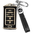 thumbnail image 1 of Key Fob Cover Compatible with Jeep Grand Cherokee Wagoneer Grand Cherokee L 2021-2023 Keychain Case Holder Protector,Black, 1 of 7