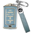 thumbnail image 1 of Key Fob Cover Compatible with Jeep Grand Cherokee Wagoneer Grand Cherokee L 2021-2023 Keychain Case Holder Protector,Blue, 1 of 7